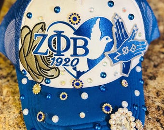 Gorra de camionero personalizada de la hermandad Zeta Phi Beta
