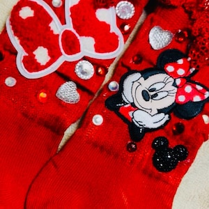 Custom Kids Ruffle Minnie Mouse Charm Junk/Slouch Sock