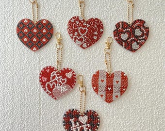Diamond Art - Heart Keychains