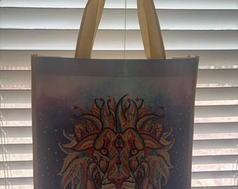 Diamond Art Lion Face Tote