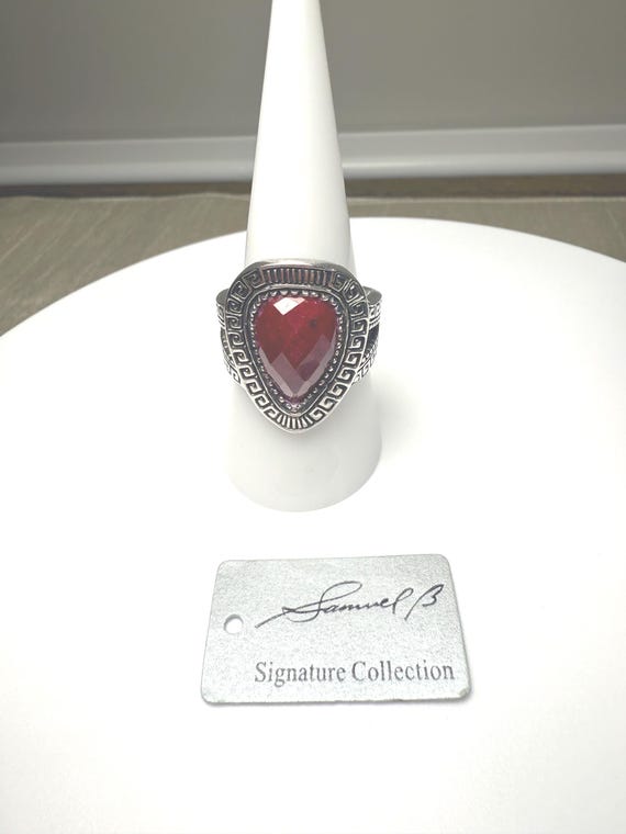 Samuel B. Ruby and Sterling Silver Ring Size 8 - image 7