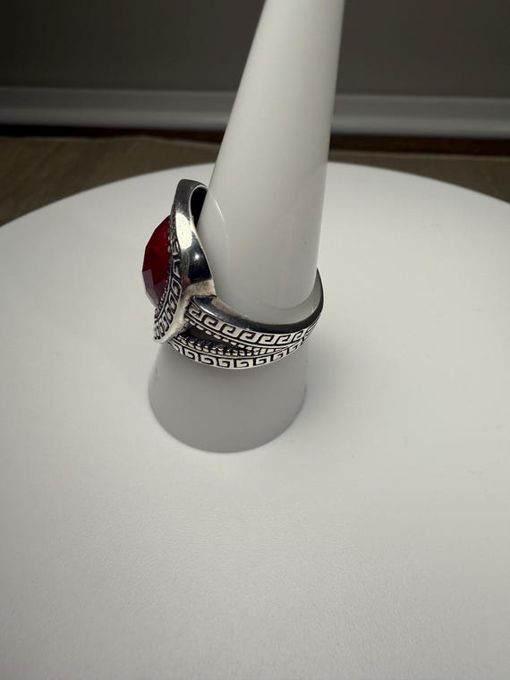Samuel B. Ruby and Sterling Silver Ring Size 8 - image 4