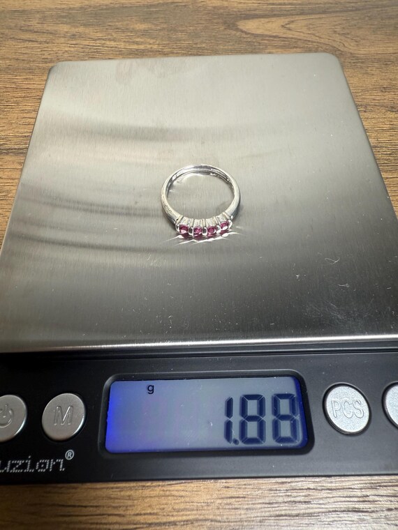 Pink Stone Stackable Ring Size 7  925 Sterling Si… - image 10