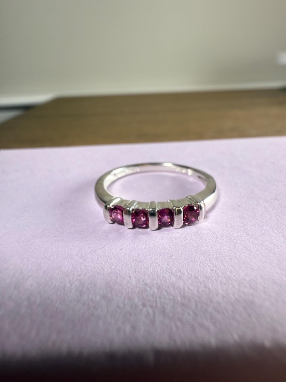 Pink Stone Stackable Ring Size 7  925 Sterling Si… - image 1