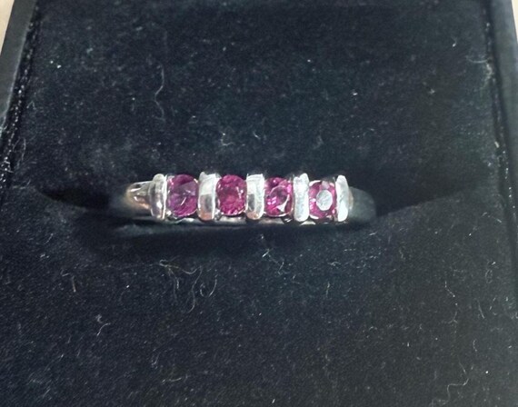 Pink Stone Stackable Ring Size 7  925 Sterling Si… - image 2