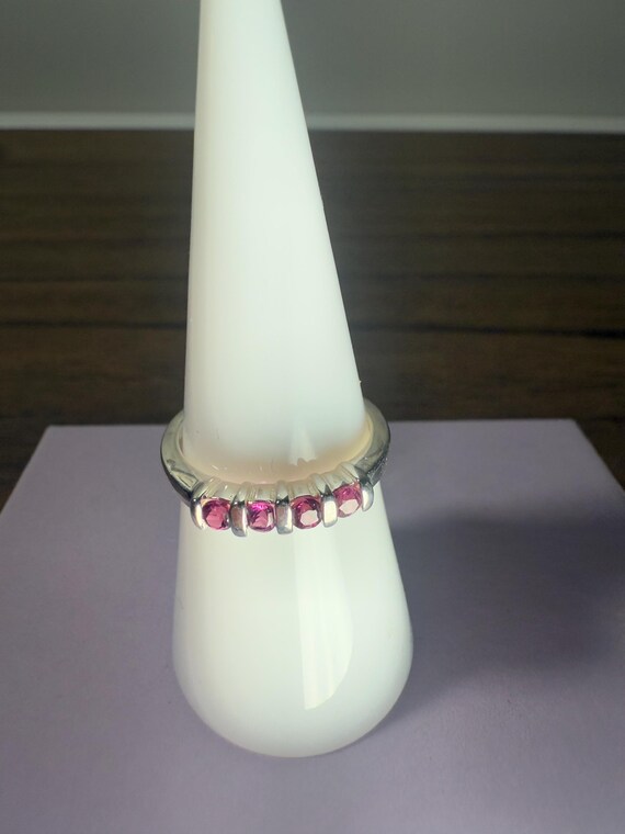 Pink Stone Stackable Ring Size 7  925 Sterling Si… - image 6