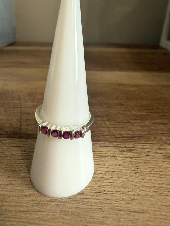 Pink Stone Stackable Ring Size 7  925 Sterling Si… - image 4
