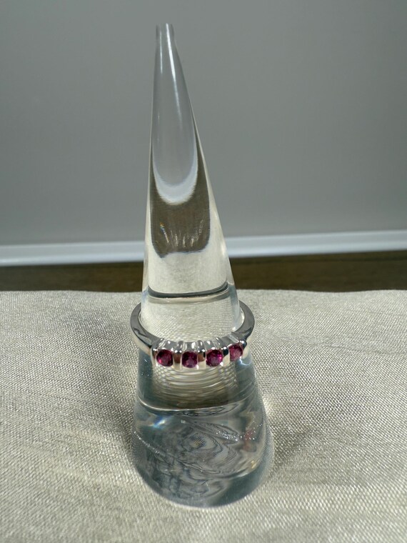 Pink Stone Stackable Ring Size 7  925 Sterling Si… - image 5