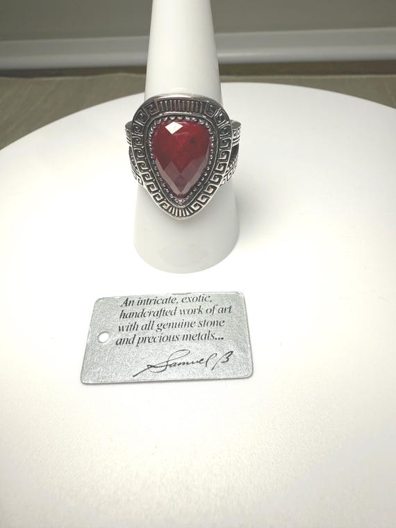 Samuel B. Ruby and Sterling Silver Ring Size 8 - image 6