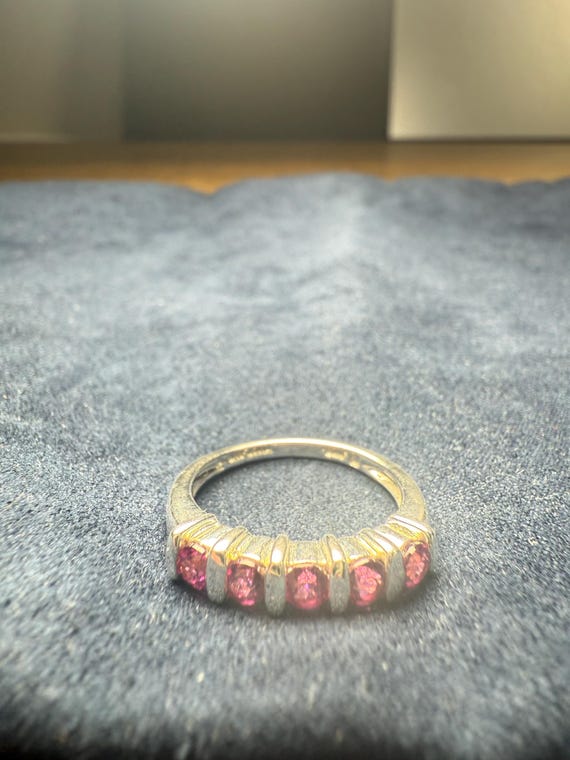Pink Stone Stackable Ring - image 3