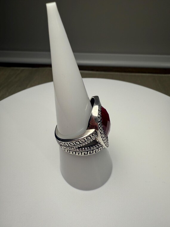 Samuel B. Ruby and Sterling Silver Ring Size 8 - image 5