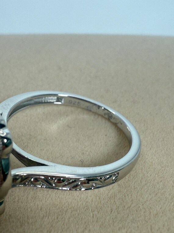 Pink Sapphire Emerald Cut and Moissanite Antique … - image 5