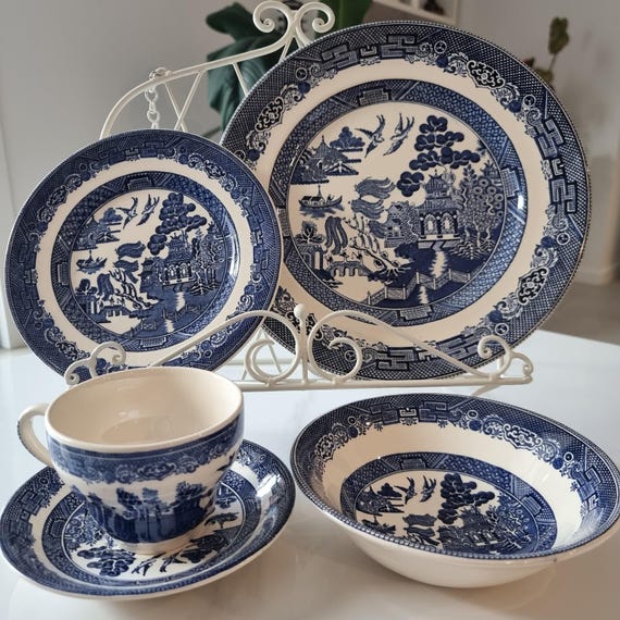 Johnson Brothers Blue Willow Dinnerware Set Willow Plates Willow
