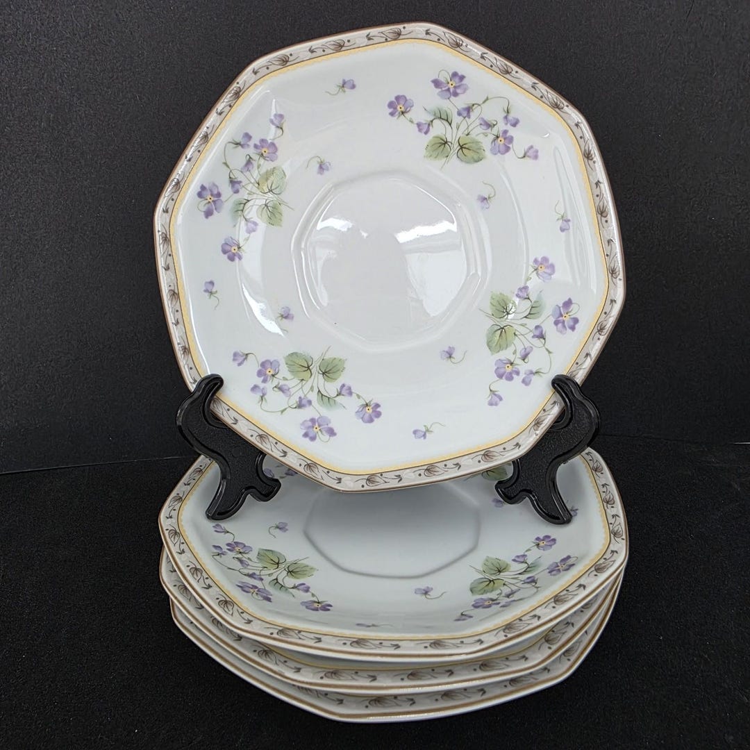 Set of 4 Christopher Stuart Gracious Y0005 Saucers Fine China ...