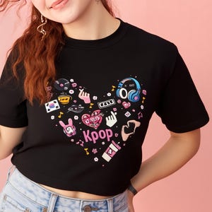 k-pop t-shirt | Cute Korean Music Tee | Kpop Fan Gift | Kawaii K-Pop Aesthetic Shirt | Kpop Merchandise for Teens & Girls