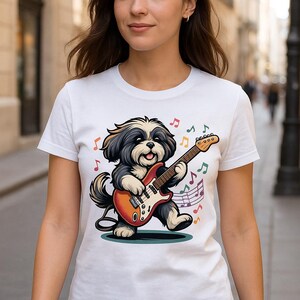Shih tzu shirt, Funny Dog Music Lover Gift, Rock and Roll Tee, Unisex Shirt, Garment-Dyed shih tzu t