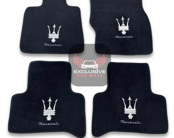 Luxury Carpet Car Floor Mats For Maserati All Model Ghibli-Quattroporte-GranCabrio-GranTurismo-Levante-Grecale-MC20 Models / Black Edging