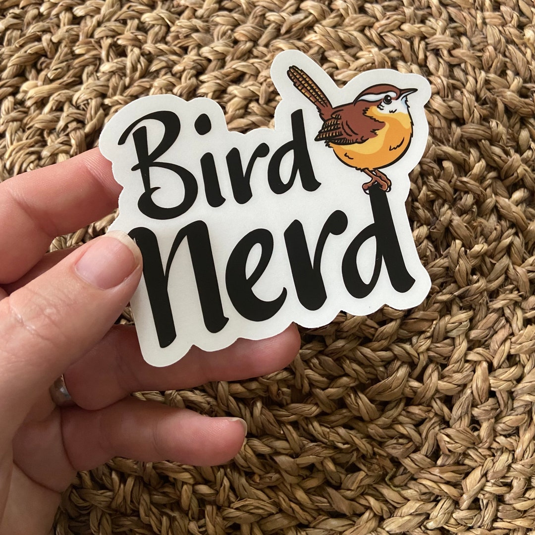 Transparent Bird Nerd Sticker, Laptop Sticker, Tumbler Sticker, Clear