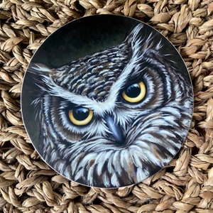 Great Horned Owl sticker, laptop sticker, tumbler sticker, Owl sticker