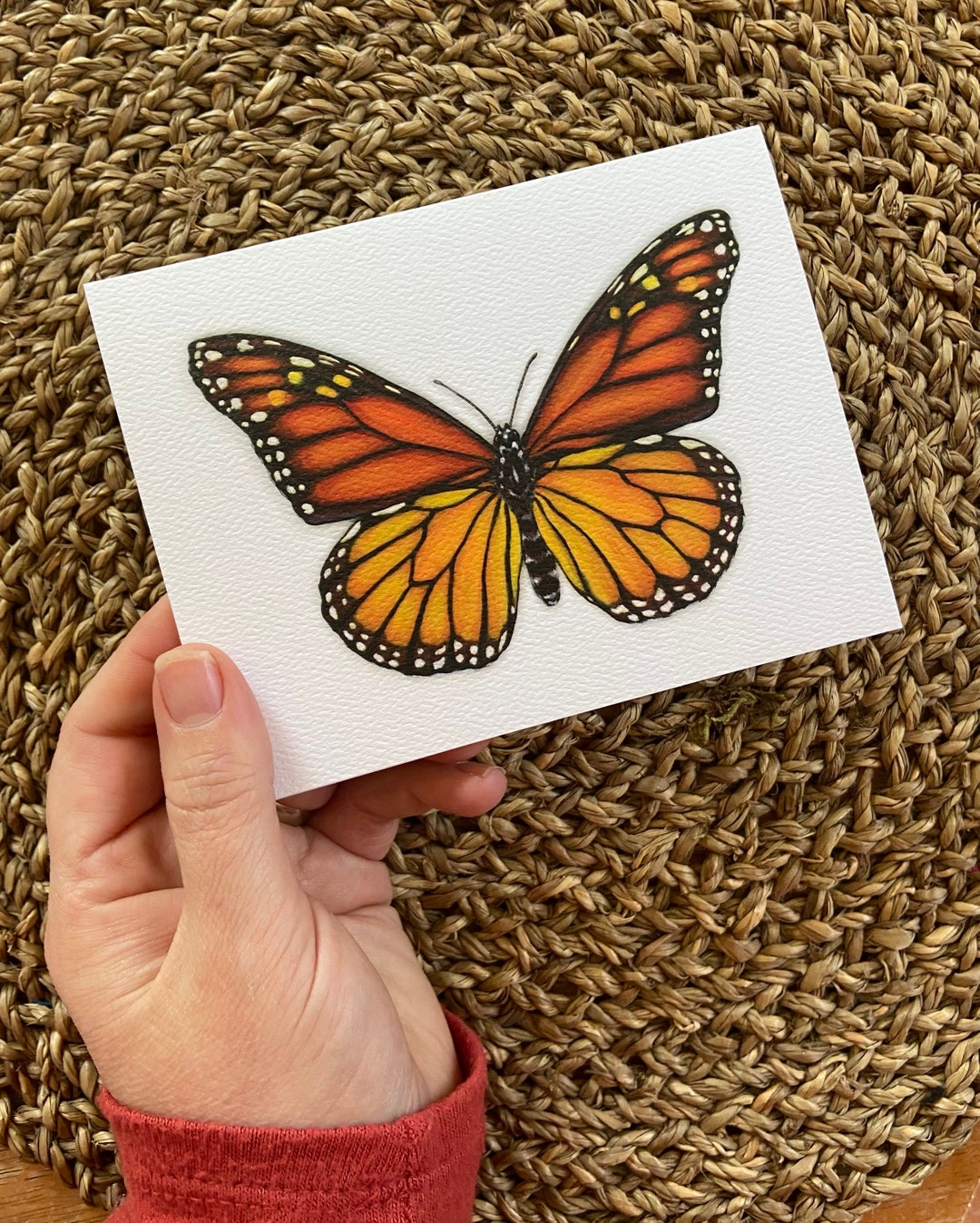 2 Butterfly Greeting Cards Set, Blank Art Cards, Monarch Greeting Cards ...