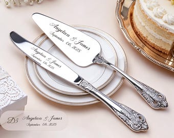 Hochzeitstorte Servierset mit Gravur: Personalisiertes Jubiläums-Andenken