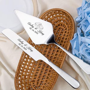 Personalized Cake Cutting Serving, Engraved Cake Cutting Set, Wedding Keepsake Ceremony Gift, Wedding Gift For Bridal Shower