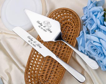 Gravierte Hochzeitstorte Schneide-Set: Personalisiertes Andenken