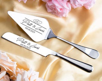 Custom Wedding Cake Serving Set Engraved Cake Cutter Cutting Set, Wedding Keepsake Ceremony Gift, Wedding Gift For Couples