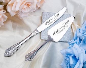 Personalized Wedding Cake Knife and Server Set: Elegant Bridal Keepsake