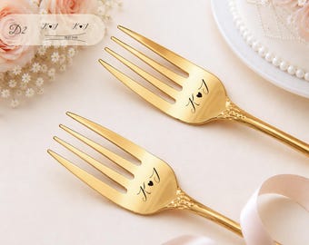 Personalized Engraved Serving Fork, Custom Initial Fork, Wedding Gift for Couple, Newlywed Keepsake