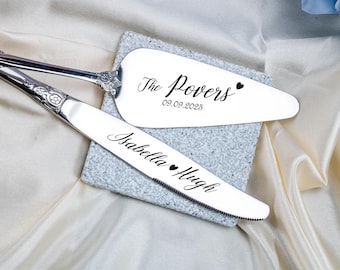 Geschenk für Tochter an ihrem Hochzeitstag, personalisiertes Hochzeitstortenmesser und Tortenheber-Set: Benutzerdefiniertes Feiergeschenk
