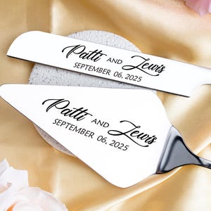 Custom Wedding Cake Serving Set Engraved Cake Cutter Cutting Set, Wedding Keepsake Ceremony Gift, Wedding Gift For Couples