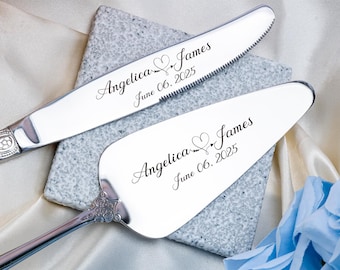 Wedding Cake Set Annisersary Gift Engraved Knife Server Forks Cake Cutting Set Cake Server Set Sliver Knife Set Pie Pastry Forks