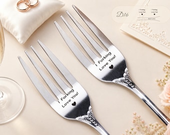 Personalized Engraved Serving Fork, Custom Initial Fork, Wedding Gift for Couple, Anniversary Kitchen Gift, Silver Flatware Keepsake