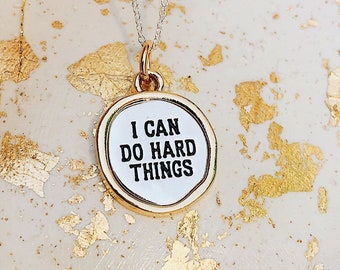 I can do hard things Jewelry-I can do hard things necklace-motivational Jewelry-cancer awareness Jewelry-Runners Jewelry