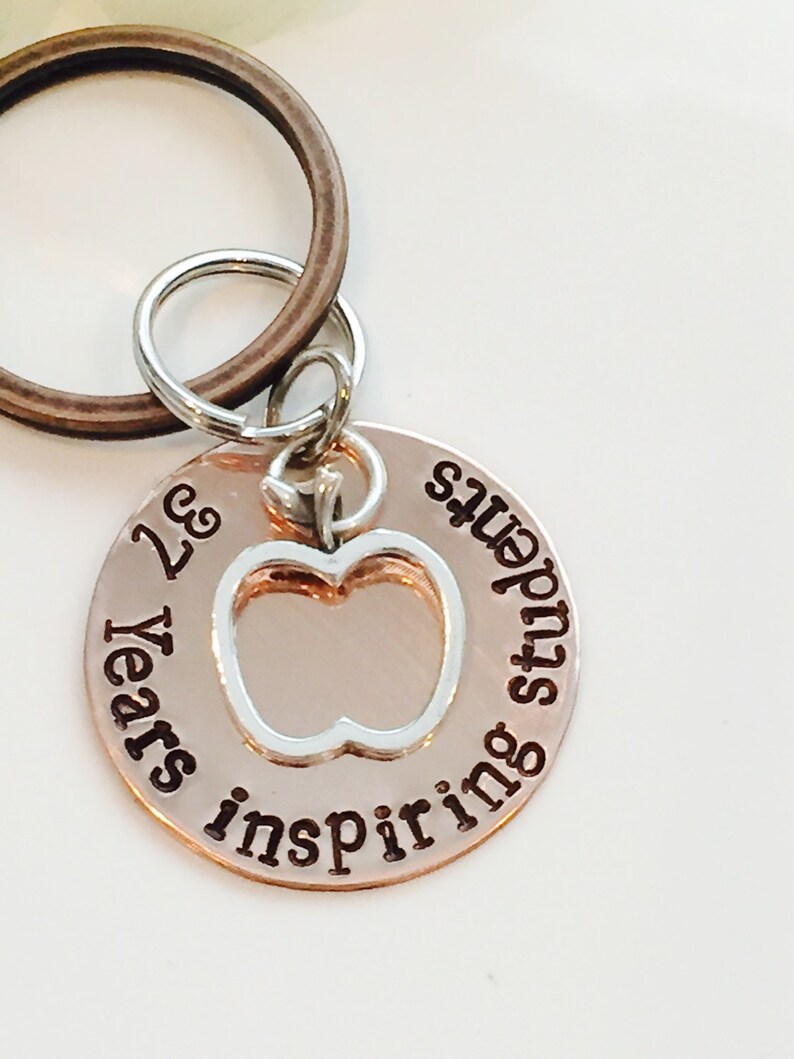 Hand Stamped Teacher Keychainteacher Appreciation Keychain Etsy