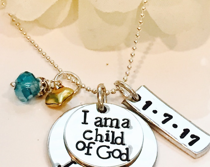 Child of God Necklace, I Am a Child of God, LDS Baptism Gift Idea, Baptism Necklace, I Belong