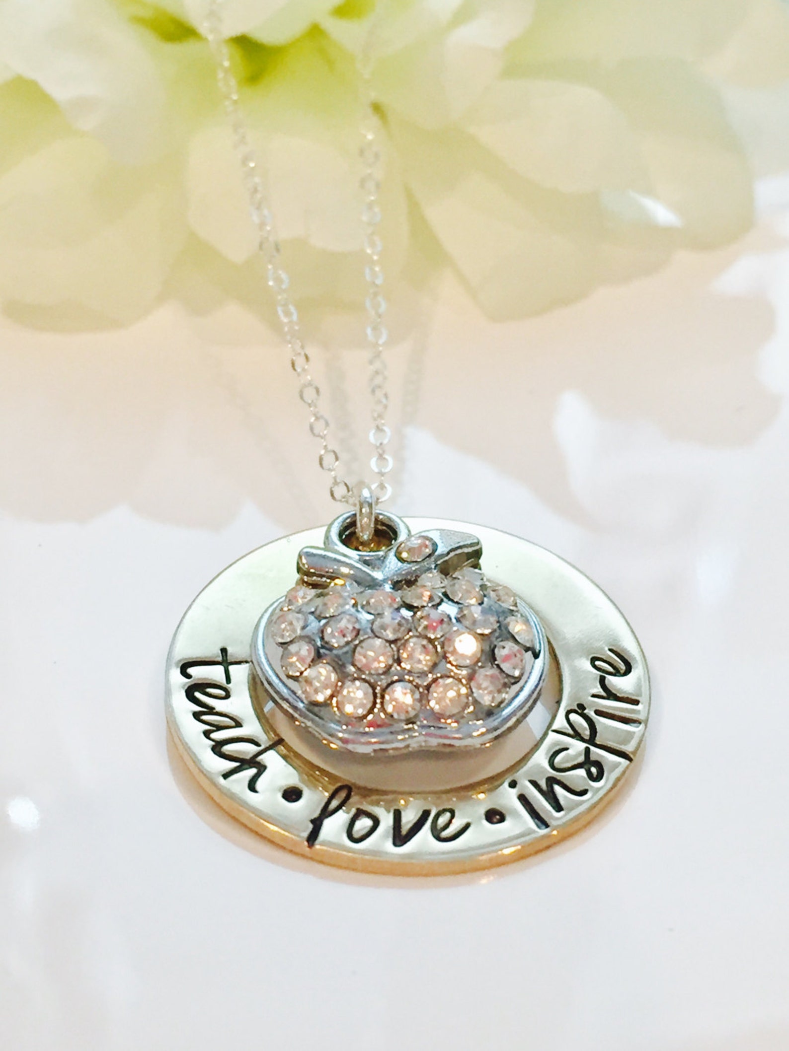 Teachers Necklace Hand Stamped Personalized JewelryTeacher Etsy