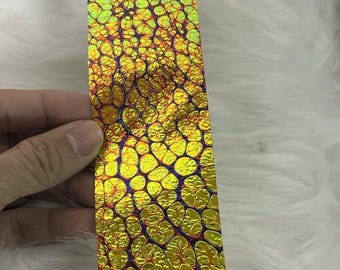 Dichroic film green-yellow-red-orange, resin art, inlay ring, High-quality dichroic