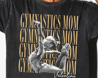 Custom Gymnastics Mom Shirt: Personalized Gymnastics Photo Tee, Gift for Gymnast Mama Dad, Sports Mom Shirt