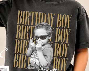 Birthday Boy Shirt, Custom Photo Birthday Shirt for Boy, Godson Birthday Gift, Son Birthday Gift, Kids Birthday Party Tee, Grandson Birthday