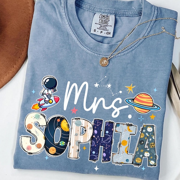 Custom Teacher Name Shirt, Outer Space Theme Teacher Shirt, Back To School Teacher Gift, Teacher Team Shirt, Planet Tee