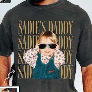 Comfort Colors Custom Vintage Dad Photo Shirt, Childhood Photo Dad Shirt, Father's Day Gift from Kid, Father's Day Shirt, New Dad Gift immagine 1