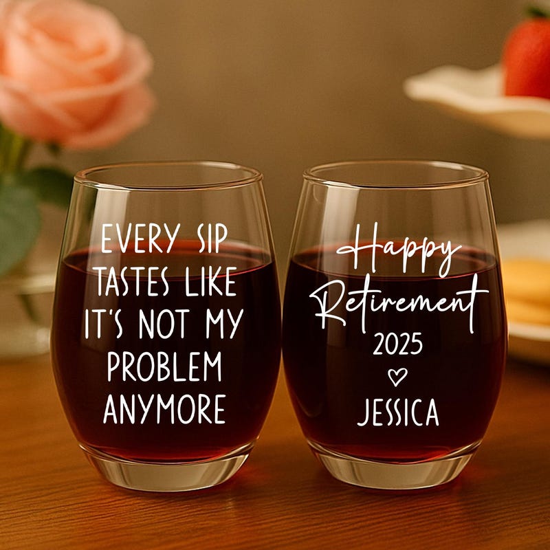 Retirement Glass Retirement Wine Glass - Etsy