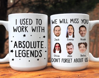 Retired Coworker Gifts, Personalized Coworker Retirement Mug, I Used To Work With Legends, Leaving Job Gift for Men Women, Custom Face Mug