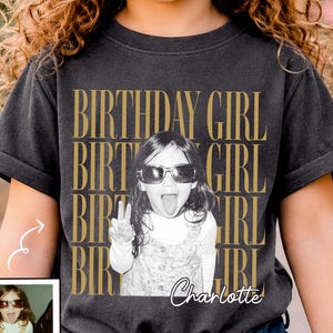 Custom Photo Birthday Girl Shirt, Toddler Birthday Shirt, Kid Birthday Shirt For Girl, Birthday Gift, Daughter Birthday Gift