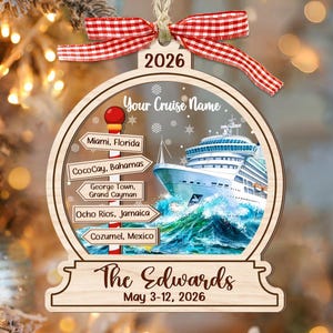 Personalized Cruise Adventure Christmas Ornament: Cruise Ship Vacation Gift, Family Keepsake, Cruise Ship  Keepsake, Best Friend Cruise Gift