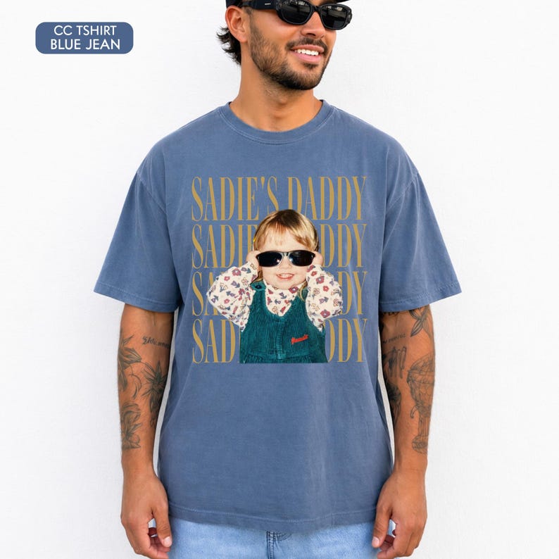 Comfort Colors Custom Vintage Dad Photo Shirt, Childhood Photo Dad Shirt, Father's Day Gift from Kid, Father's Day Shirt, New Dad Gift immagine 14