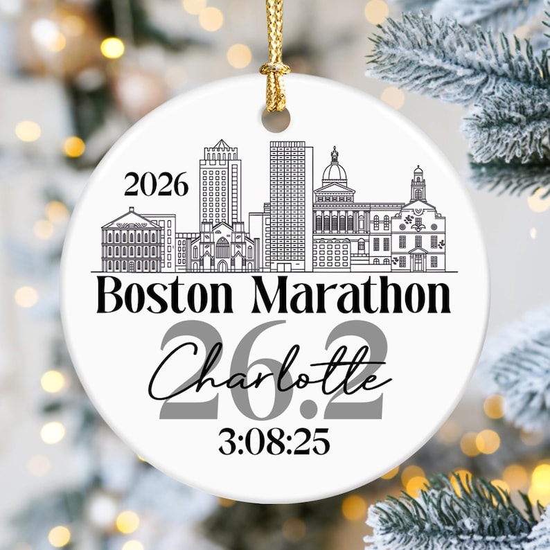 Custom Photo And Destination Marathon Ornament, Cross Country Marathon Ornament, Christmas Gifts for Runners, 2025 Ornament Marathon Race image 13
