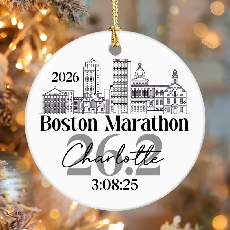 Custom Photo And Destination Marathon Ornament, Cross Country Marathon Ornament, Christmas Gifts for Runners, 2025 Ornament Marathon Race image 16